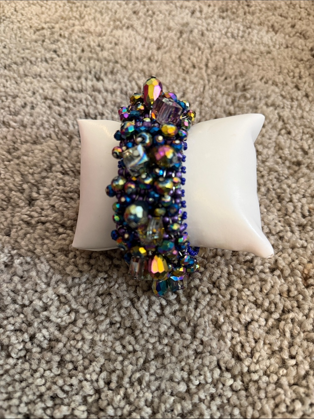 Sassy Jones Rochinda Iridescent Cluster Bracelet with Purple Accents